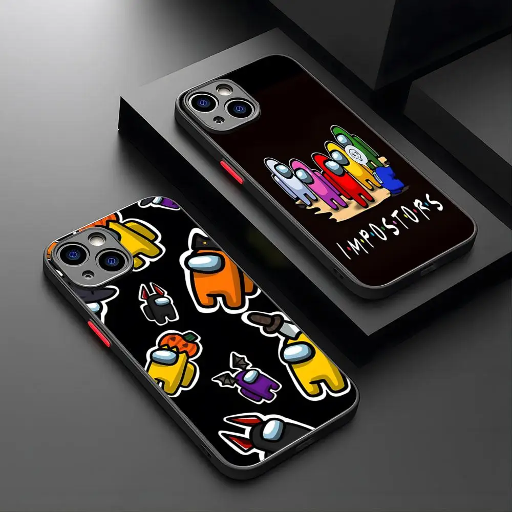 A-amonges использует чехол для телефона с игрой/фильмом IPhone 15 16 14 12 13 11 Pro XR XS Max Mini X 7 8 Plus