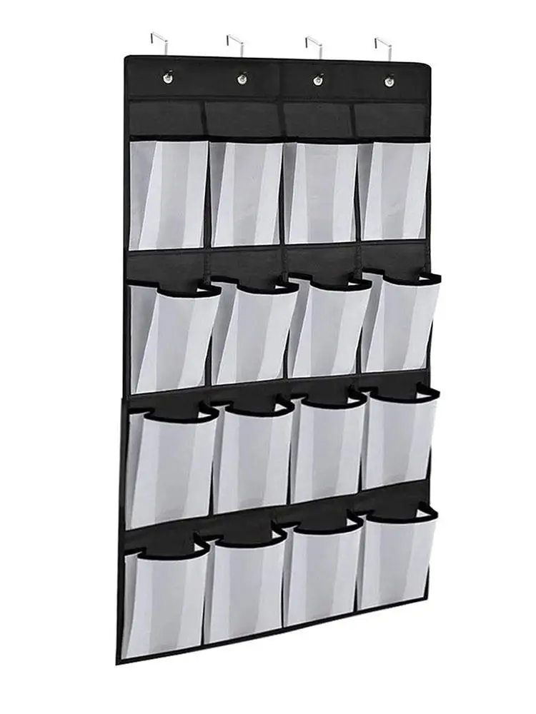 

Органайзер для обуви над дверью, дверная стойка для обуви для шкафов, вешается на органайзер для обуви с 16 большими п