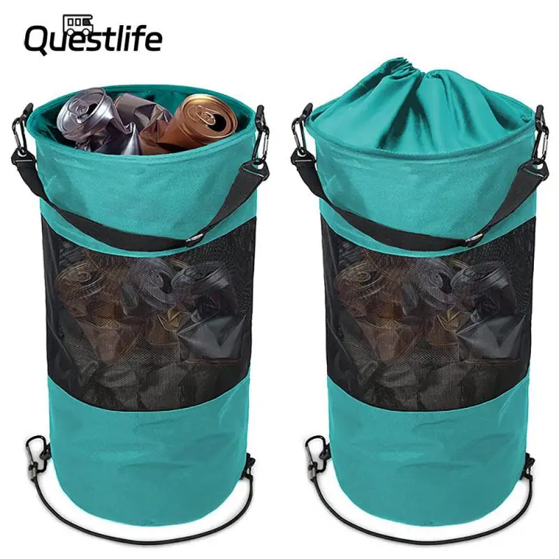 

Boat Trash Bag Large Capacity Cruise Ship Rubbish Holder Camp Yacht Kayak Garbage Storage Bag Foldable Hanging Organizer Pouch