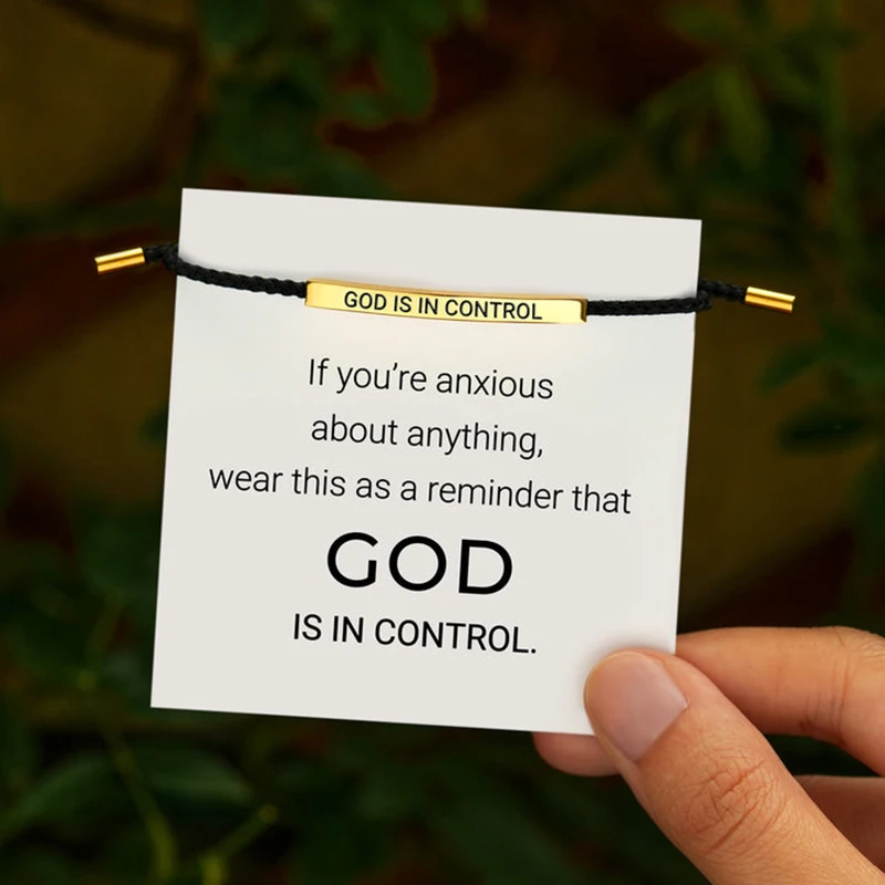 Браслет God Is In Control Tube регулируемый серебристый розовый золотой браслет из