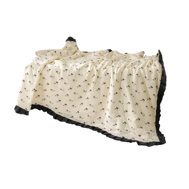 Cosy Infant Toddlers Blanket Cotton Ruffle Designed Swaddles Wrap Cloth Kindergarten Baby Blanket Nursery Bedding Decor