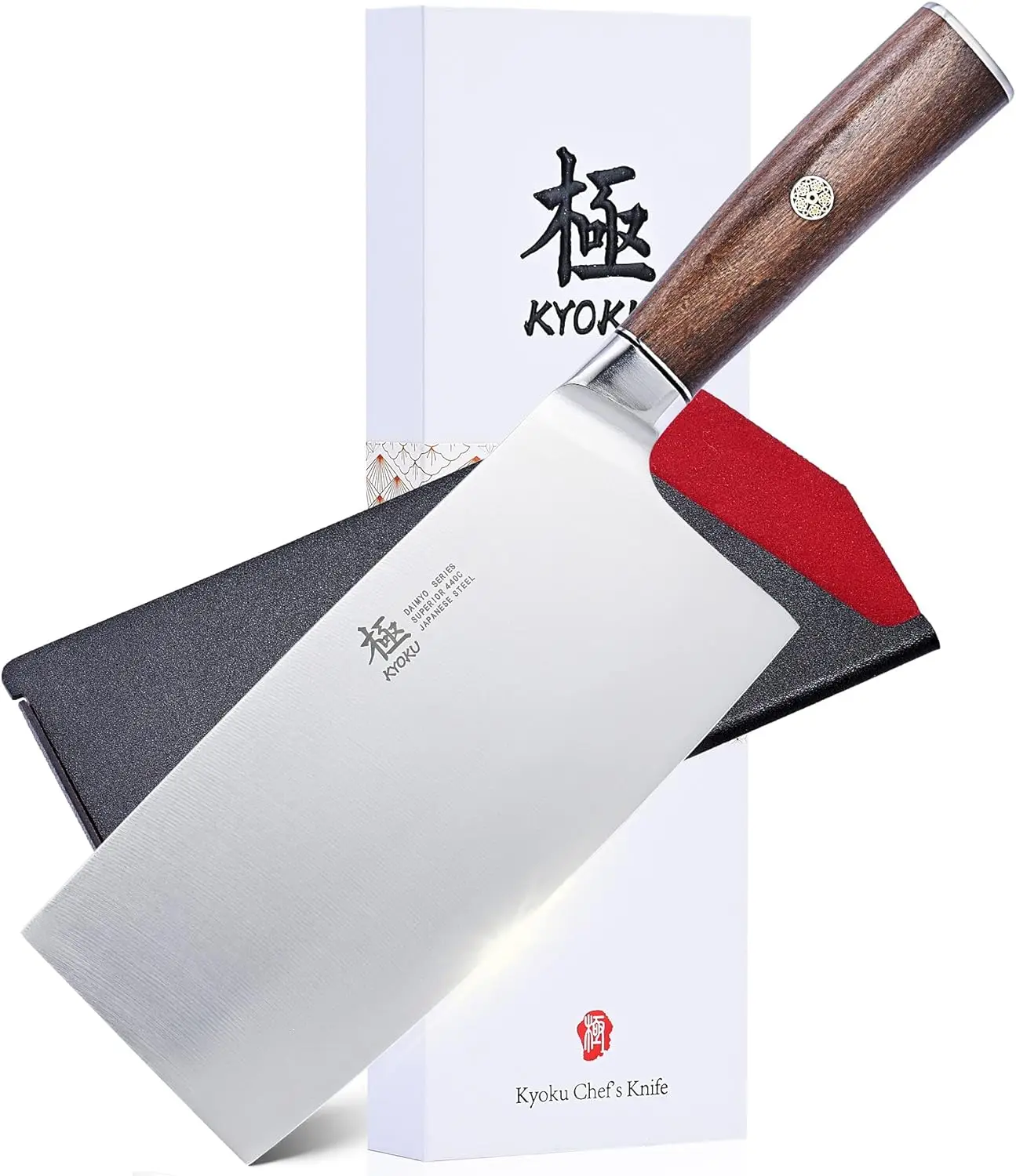 

Inch Vegetable Cleaver - Daimyo Series - Vegetable Knife with Ergonomic Rosewood Handle, & Mosaic Pin - Japanese 440C Stainl