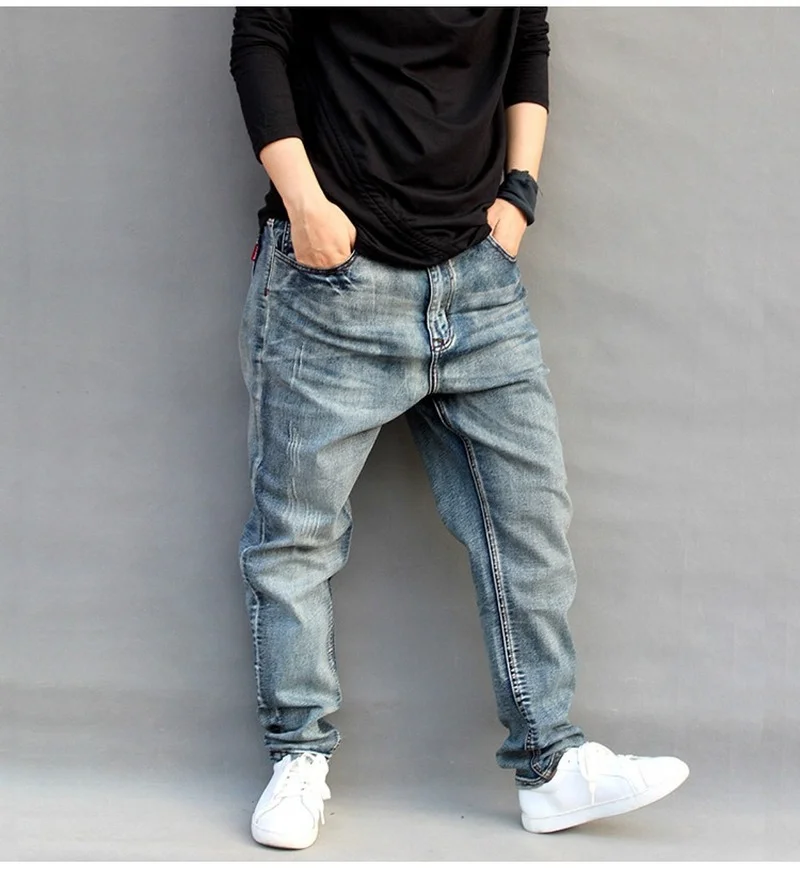 Fashion Men Jeans Harlan Pants Loose Hip Hop Pants Plus Size Oversized Skateboard Pants Trendy Mens Denim Pants  Men Clothing