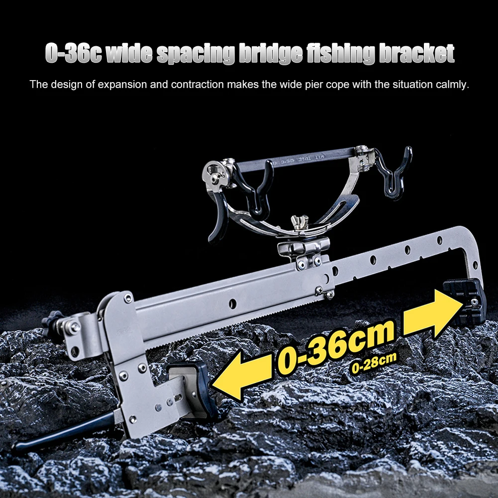 

LEO Pole Bracket Adjustable Clamp Fishing Rod Holder Stainless Steel Telescopic Railing Mount Tackle Tool Boats Accessories