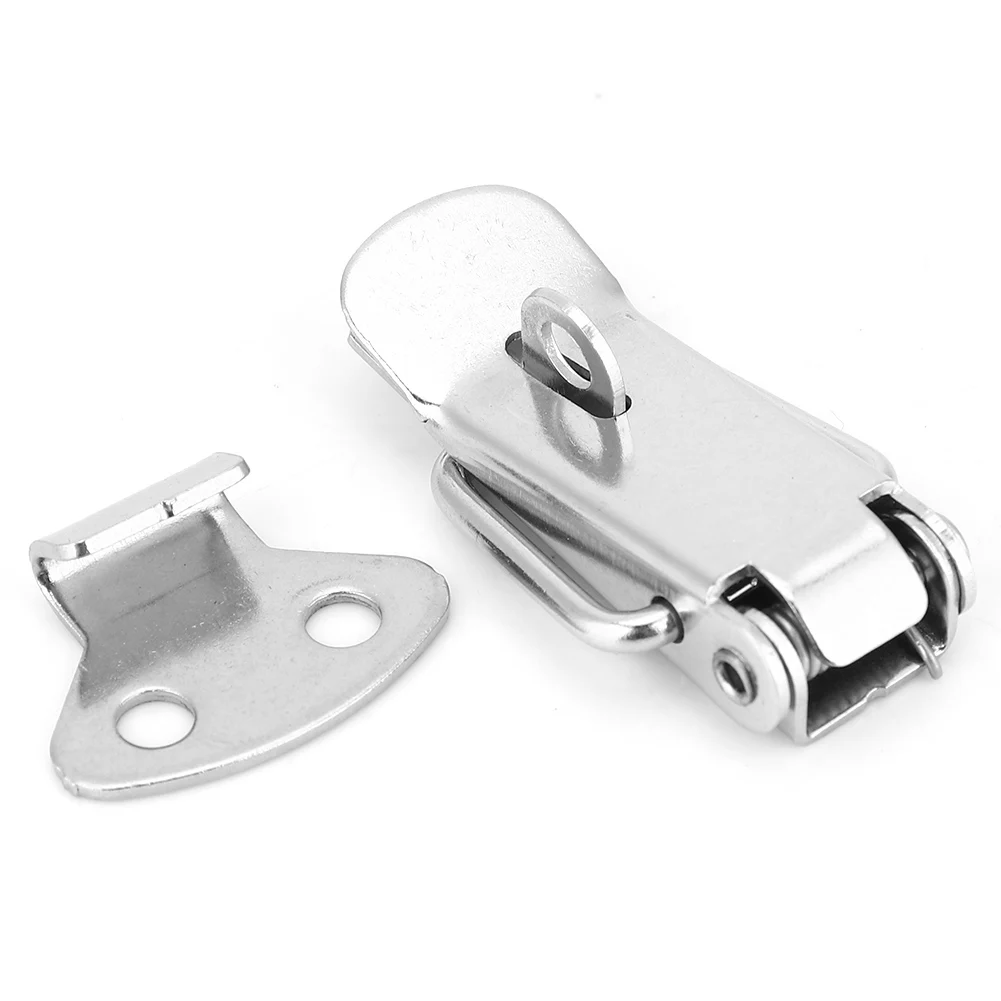 

4PCS Lock Hasp Stainless Steel 304 Adjustable Spring Hasp Flat Mouth Fastening Buckles 4pcs 4pcs