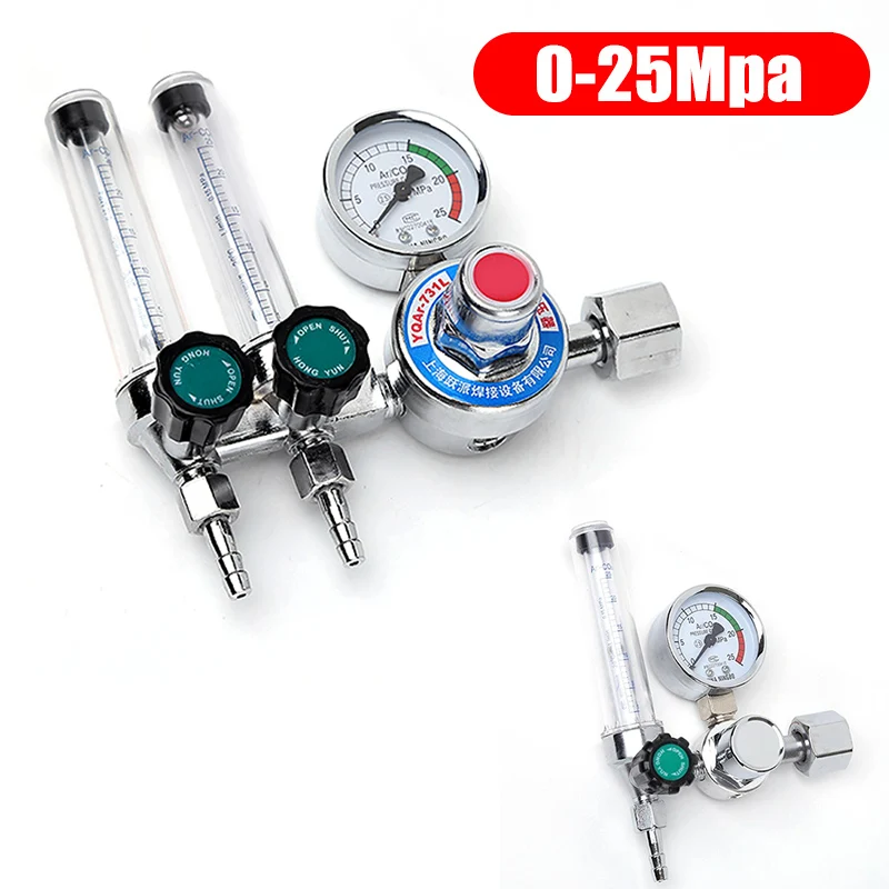 

Single/Double Tube 0-25Mpa Argon Regulator CO2 Mig Tig Flow-Meter Gas-Regulators Flowmeter Welding Weld Gauge Pressure Reducer