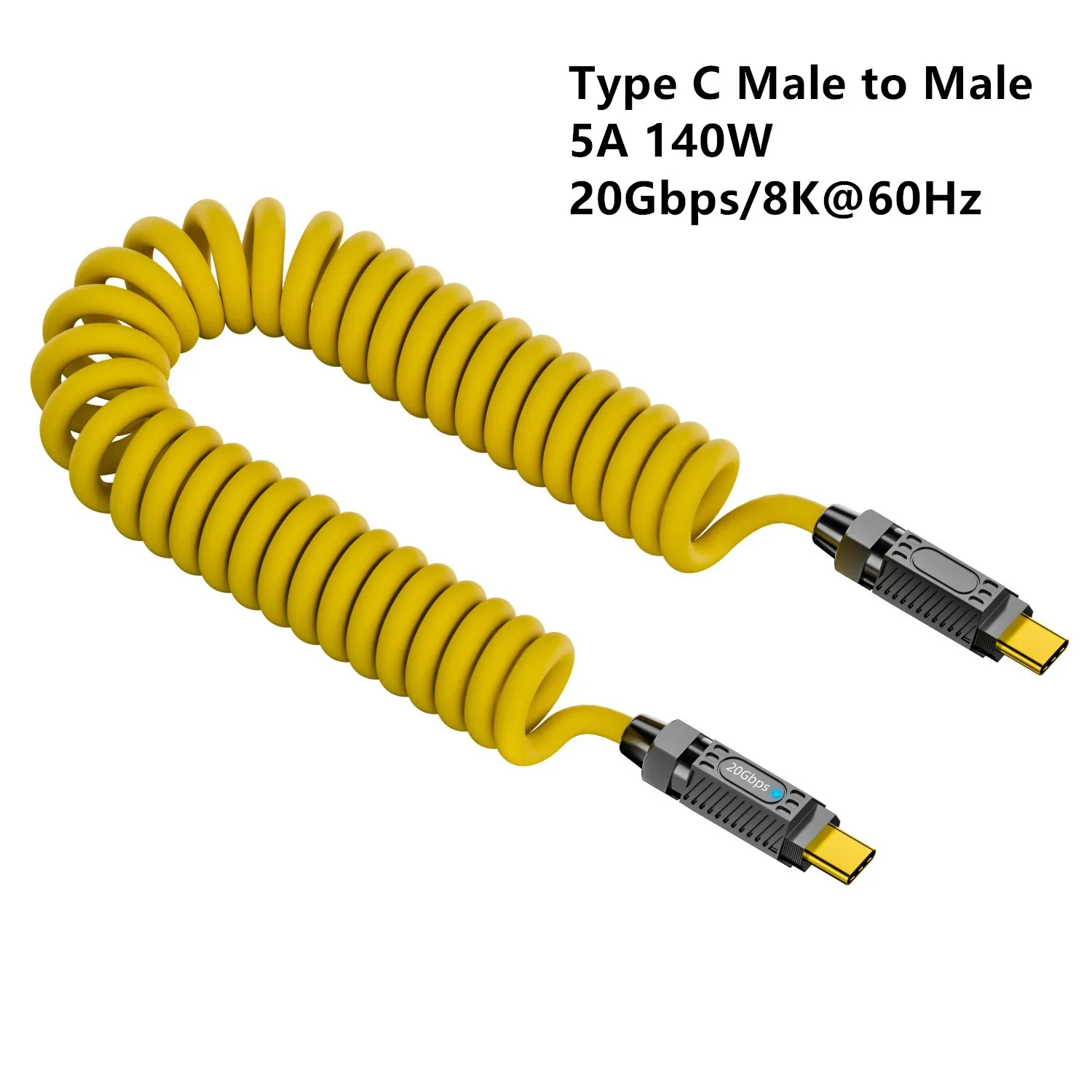 Зарядный кабель USB C 20 Гбит/с передачи данных PD 140 Вт пружины для быстрой зарядки