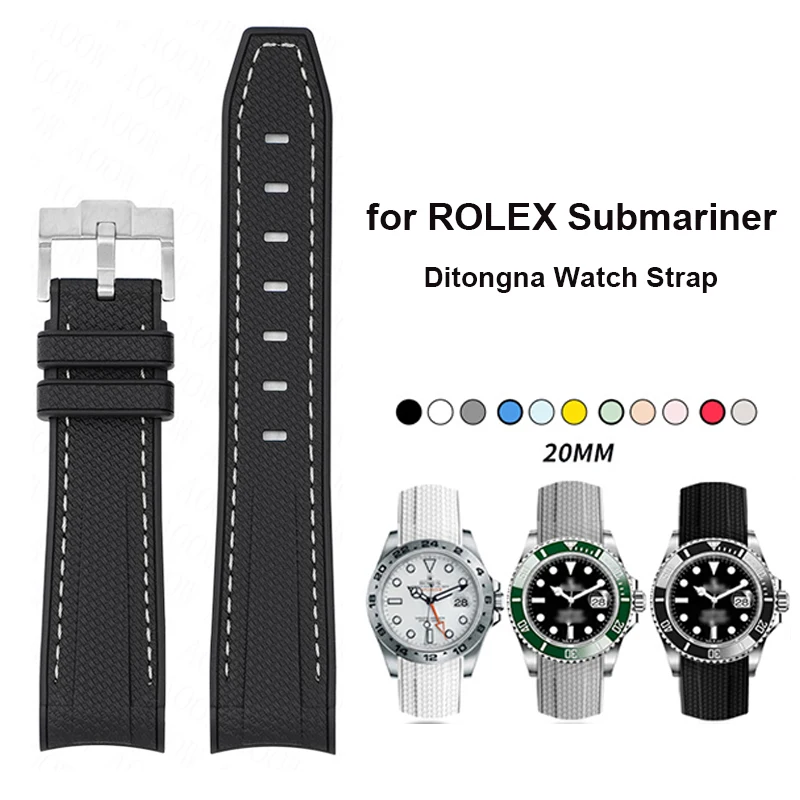 Силиконовый ремешок для часов ROLEX Submariner браслет дайвинга с застежкой-пряжкой