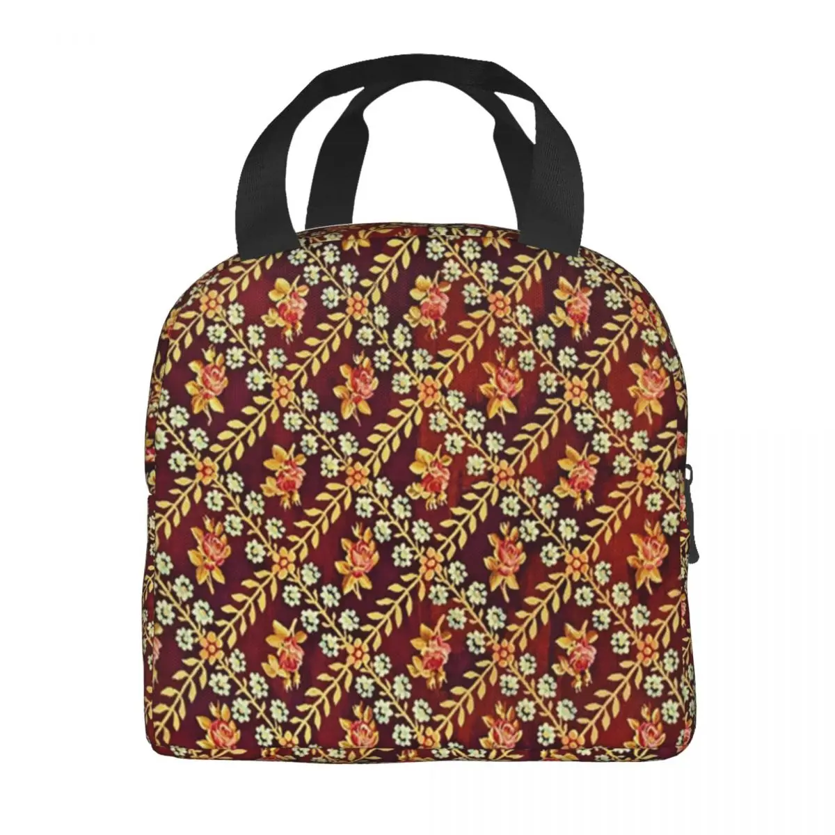 Античный французский коврик Aubusson изолированная сумка для обеда женщин