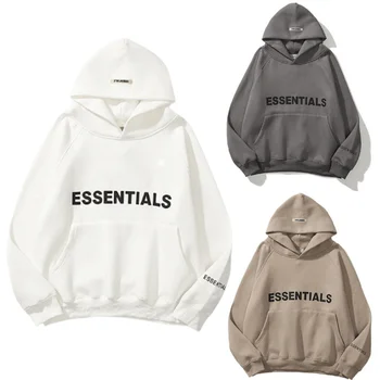 Men's and women's hoodies reflective letter print fleece hip hop street fashion men's and women's clothing 1
