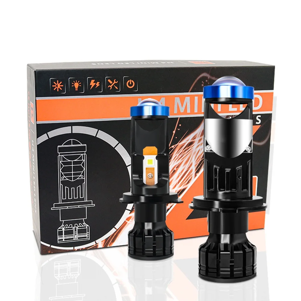 

2Pcs Led Car Headlight 12000LM High Definition Spotlight H4 H7 Fish-eye Lens Headlamp 4300K 8000K