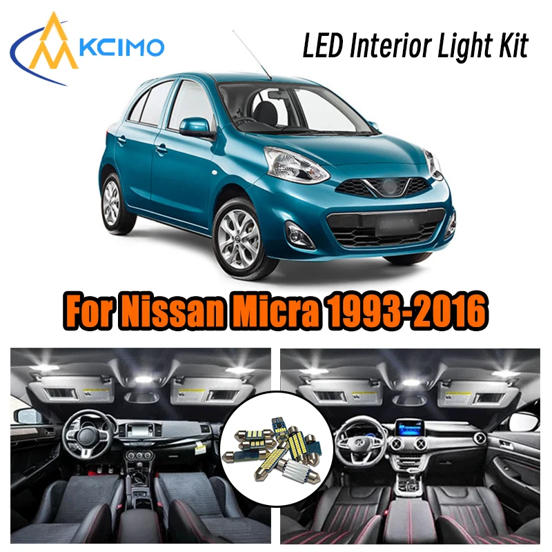 Комплект внутреннего освещения LED Canbus для Nissan Micra K11 K12 K13 K14 II III IV V 1993-2016 2017 2018 2019 2020