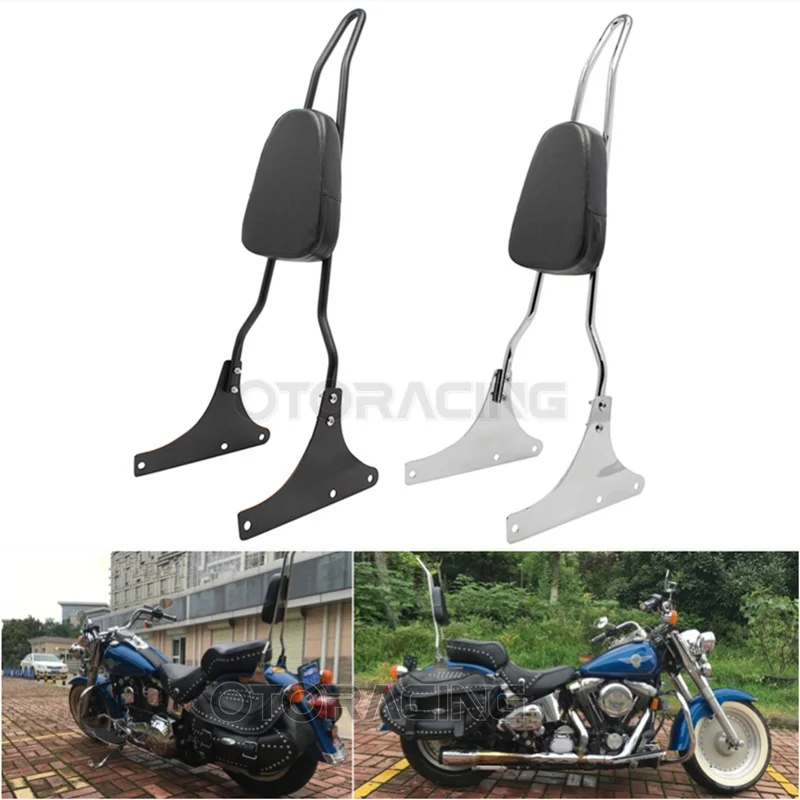 

Черная/хромированная спинка для мотоцикла, для Harley Fat Boy Softail Heritage Classic FXSTC FLST FLSTC FLSTNSE 1984-2005