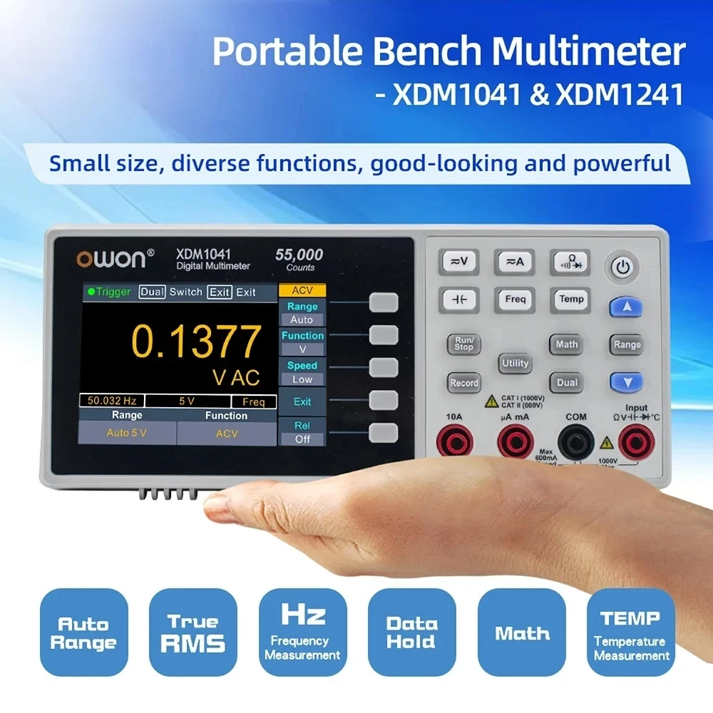 Портативный Настольный цифровой мультиметр XDM1241 4 1/2 True RMS 3 5 дюймов ЖК-дисплей со