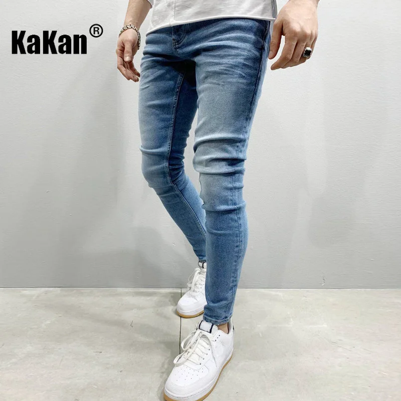 Kakan - High-quality European and American Men's Elastic Tight-fitting Small Leg Jeans, New Long Jeans K05-011 In Spring  Autumn