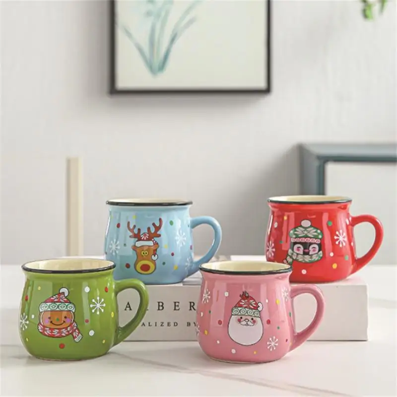 Ceramic Christmas Mousse Cup Cartoon Santa Claus Baking Shop Dessert Coffee Breakfast Children's Water