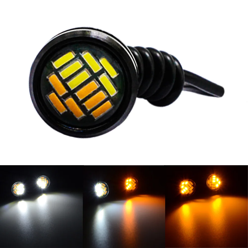 23mm 4014 12Led Eagle Eye Turn Signal White Yellow DayTime Running Light Spot Lamp Backup Car Motor Parking DayLamp accessories