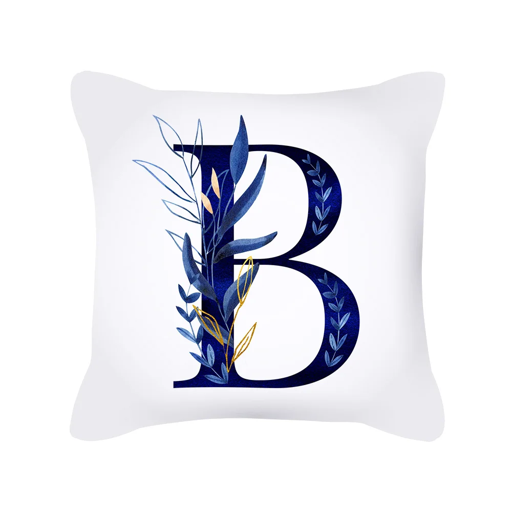 Наволочки с синим алфавитом принтом в виде Твика белая искусственная наволочка