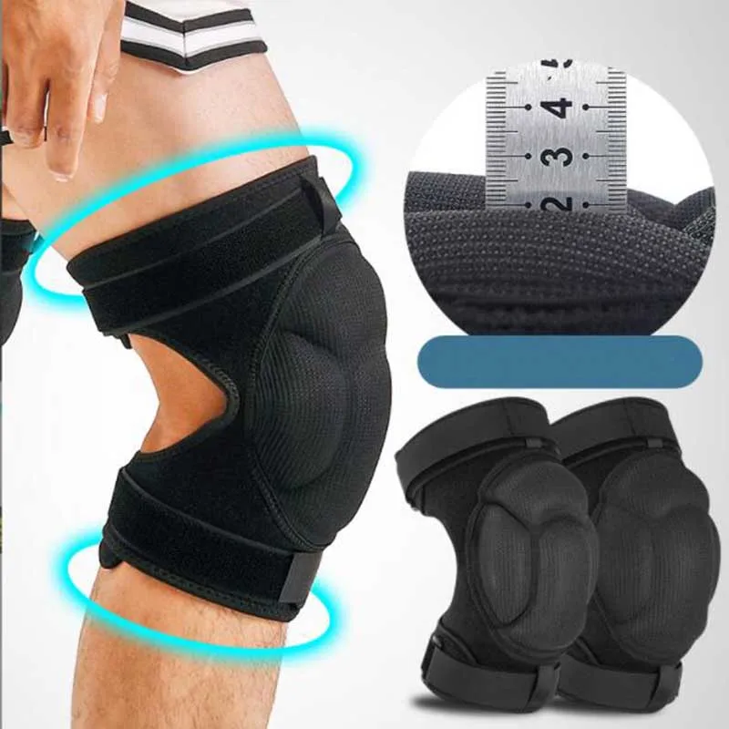 1Pair Professional Protective Sports Knee Pads Thick Sponge Football Volleyball Extreme Sports Anti-Slip Collision Kneepad Brace