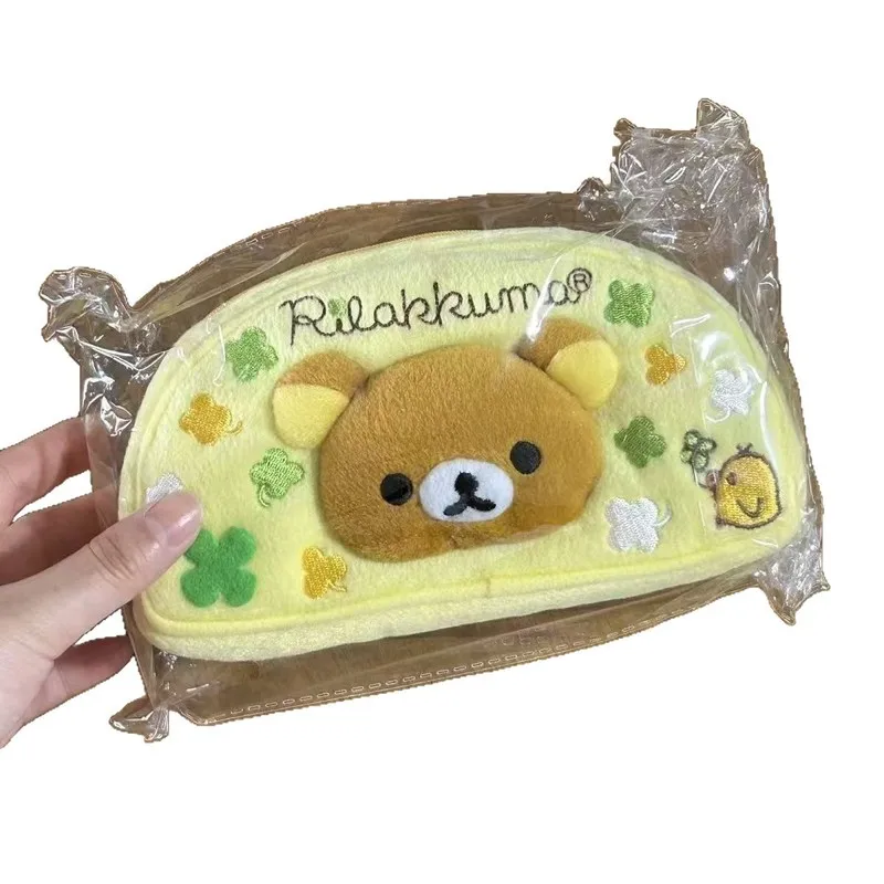 Плюшевый пенал San X Rilakkuma, большая вместимость, сумка для канцелярии на молнии, косметичка для путешествий и студентов, милые канцелярские принадлежности. (art.: 3920dcf2eb406) - 3920dcf2eb406