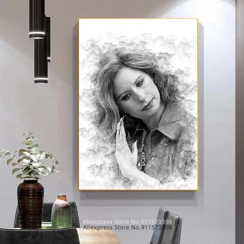 Картина Barbra Streisand художественный плакат на холсте картины персонажи под дождем