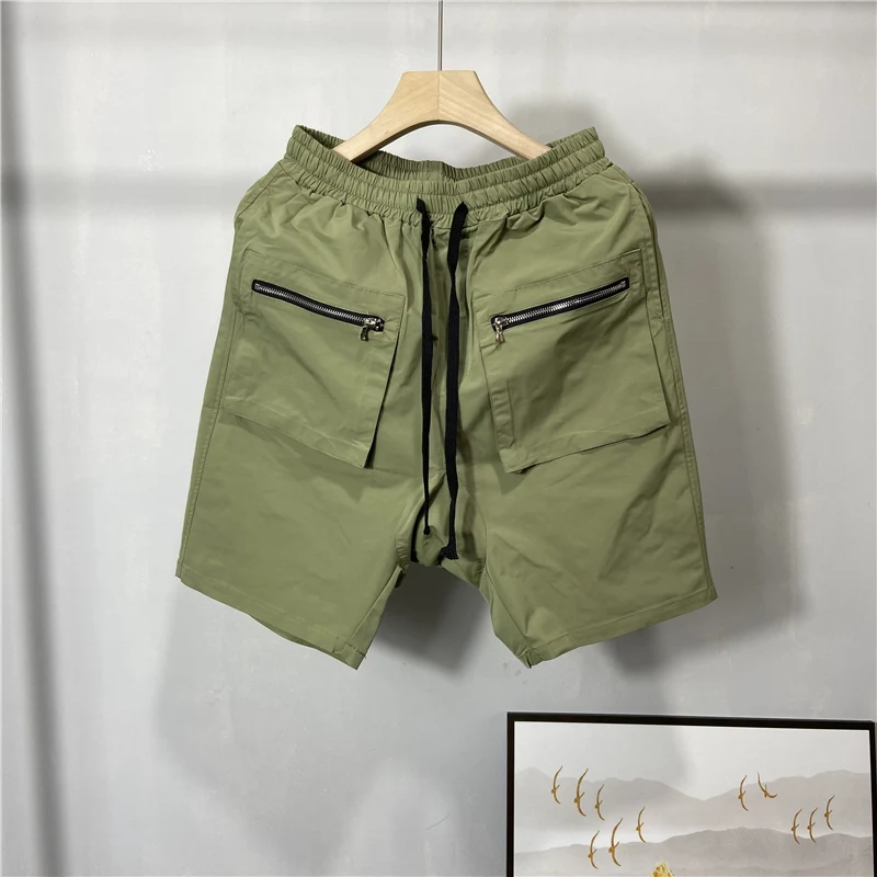 

Summer Youth Fashion Trend Work Shorts Men's Three-Dimensional Large Pocket Military Green Harun Hanging Crotch Pants