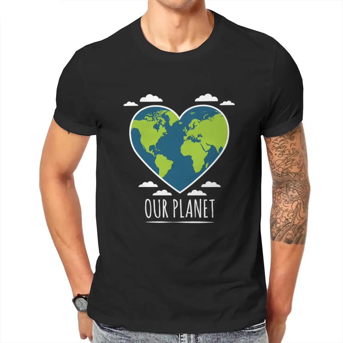 

Wholesale Love Our Planet Mens T-Shirt Printing Fashion Funny Short Sleeve Male Clothing 101675