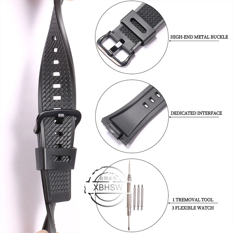 Watch Accessories Suitable for Casio G-shock GM110G gm110 Small Steel Cannon Mens 16mm Resin Strap Waterproof PinBuckle Bracelet