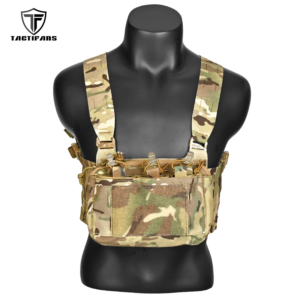 Modular Tactical Placard Chest Rig G Hook DOPE Front Flap Double Stack Abdominal Fanny Pack Wide Harness QD Buckle Hunting Vest