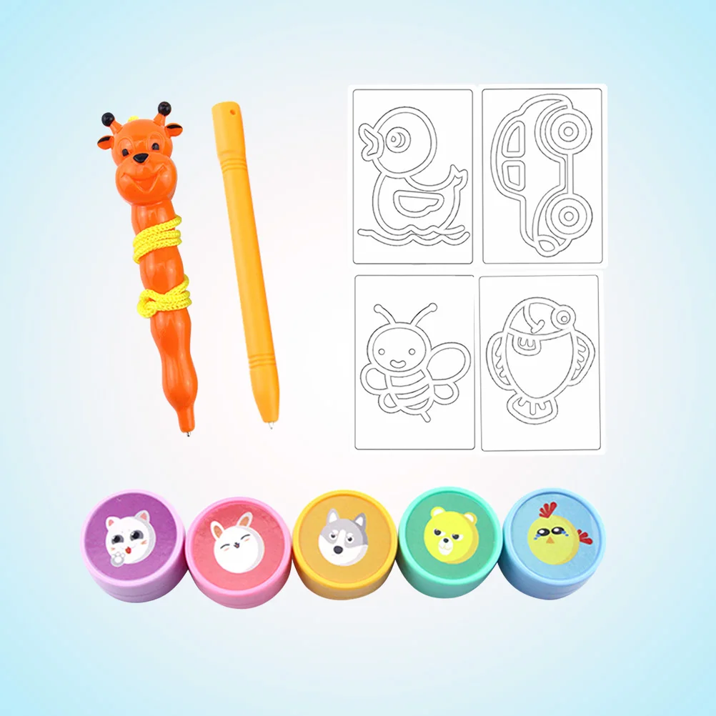 

1 Set Animal Colorful Creative Magnetic Pen Magnetic Drawing Board Educational Drawing Board Stampers for Kids