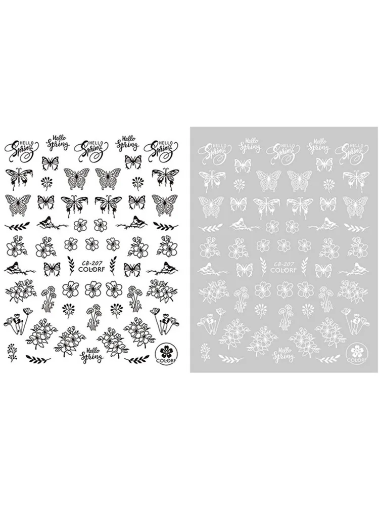

1pcs Gold Silver Nail Art Laser Butterfly Stickers Butterfly Metal Sticker Nail Transfer Decals Holographic Manicure Nail Art