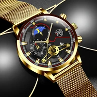 2022 fashion mens watches luxury men business stainless steel mesh belt quartz watch calendar date luminous clock reloj hombre
