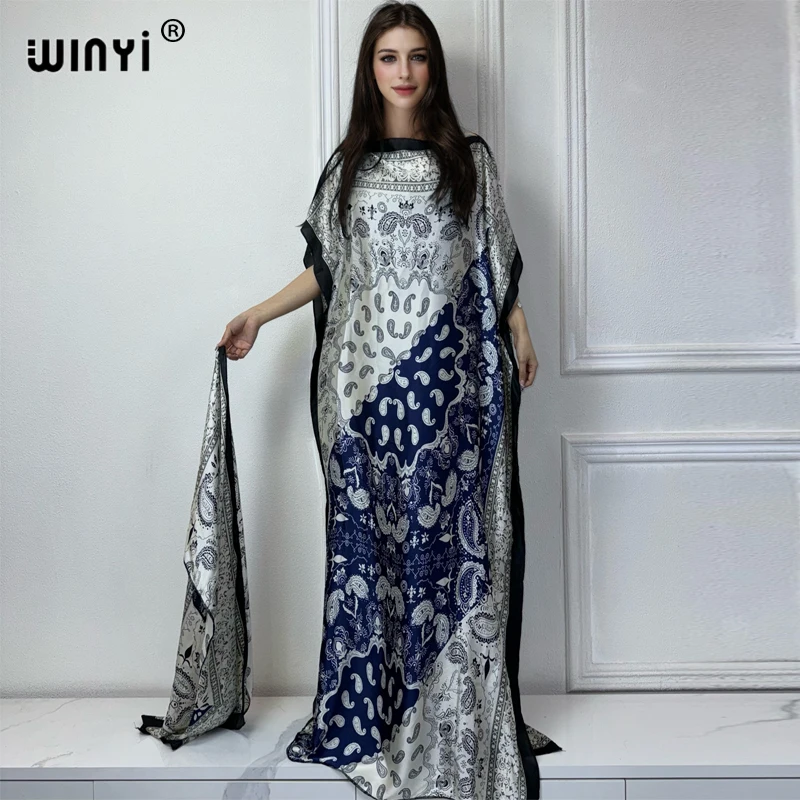 WINYI 2024 Новые африканские женщины Дашики Бохо печать мусульманская женщина Дубай