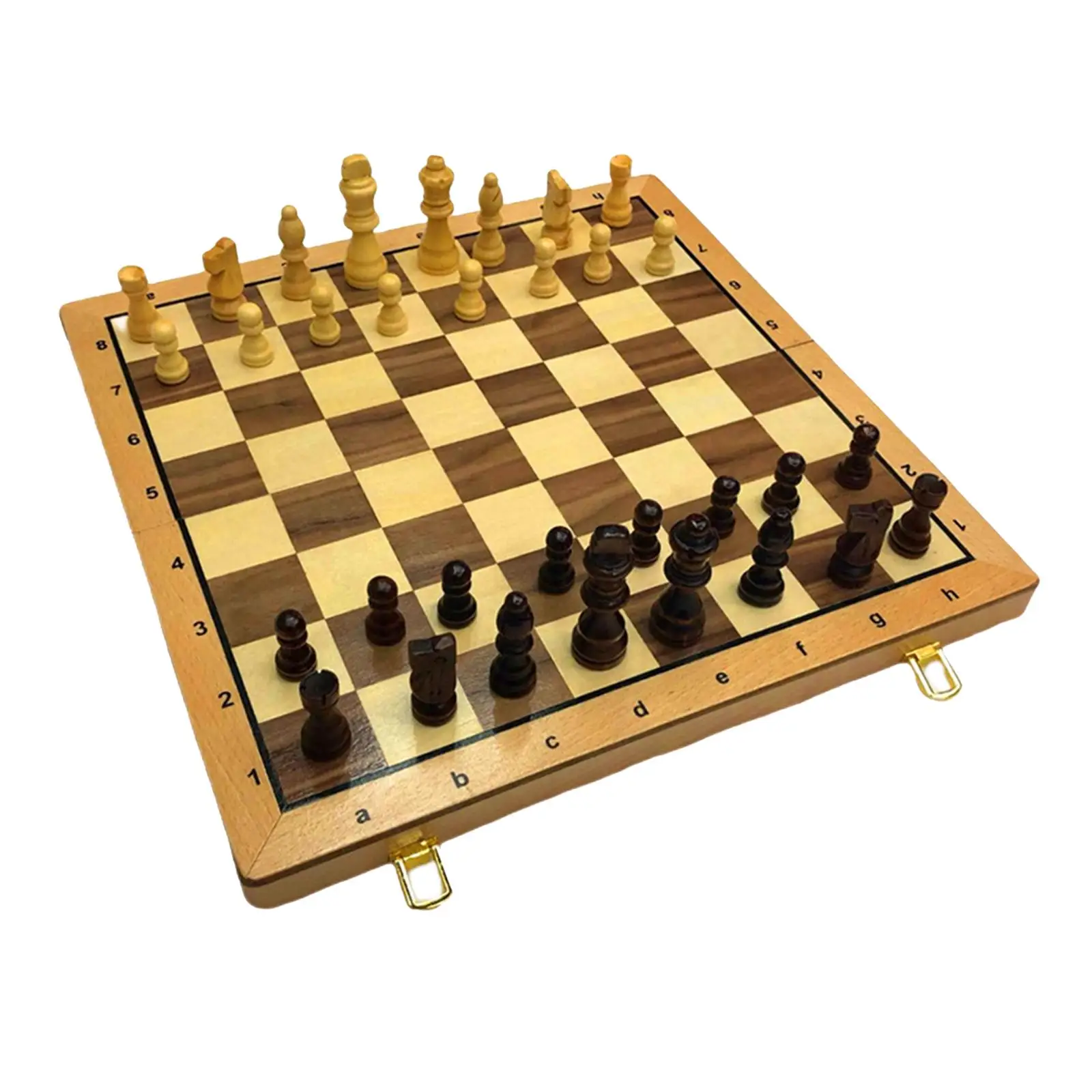 

15 Inches Large Wooden Chess Set Portable Travel Handcrafted Wood Board