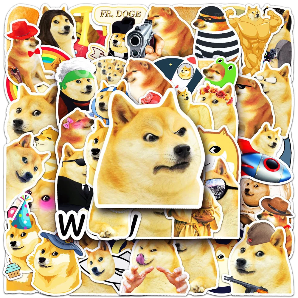 

10/30/50pcs Funny Dog Meme Stickers for Laptop Skateboards Luggage Car Phone Children's Toy Waterproof Cute Kids Sticker Decal