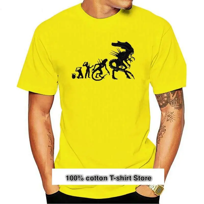 

Camiseta de algodón para hombre, camiseta de manga corta con estampado divertido de la evolución de Xenomorph S - 6xl
