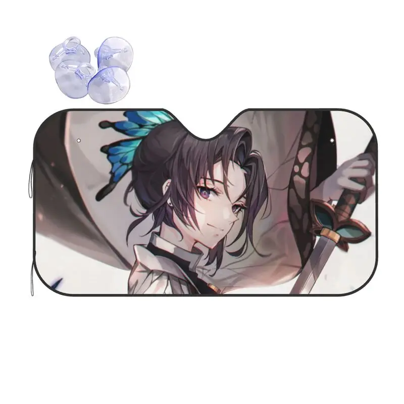 

Ghost Slayer Anime Car Sunshade Cartoon Animation Car Sunscreen UV Protection Auto Parts Decorative Sunshade