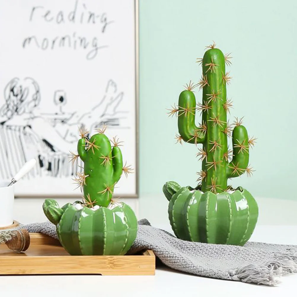 

Potted Ceramic Planter Indoor Pots Plants Decorate Flower Ceramics Home Holder Cactus-shaped