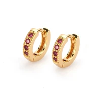 fashion hypoallergenic with cubic zircon huggie earrings 14k gold plating hoops gift gold hoop earrings for women