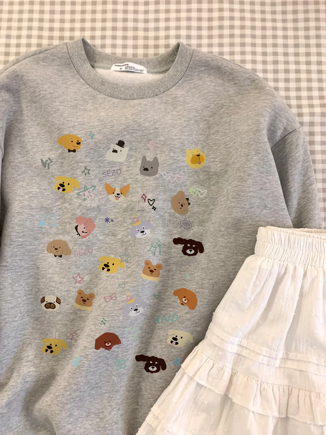 [Бесплатная примерка] Корейская серия ленивый шикарный серый цвет верхняя одежда