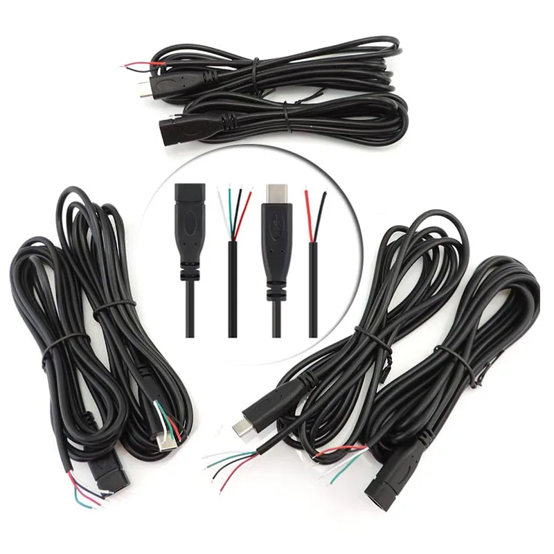 

2-проводной 4-проводной Кабель-Удлинитель USB 2,0 с портом Type-C