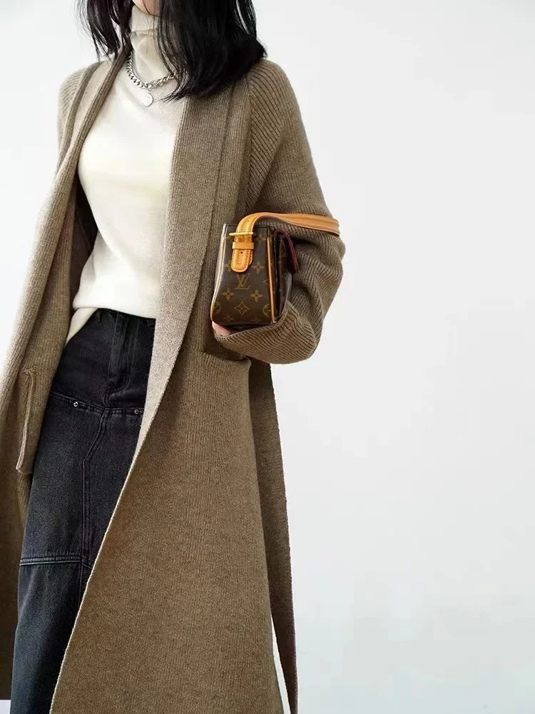 8-цветные женские пижамы для сна ветровка уличный плащ полосатый вязаный длинный