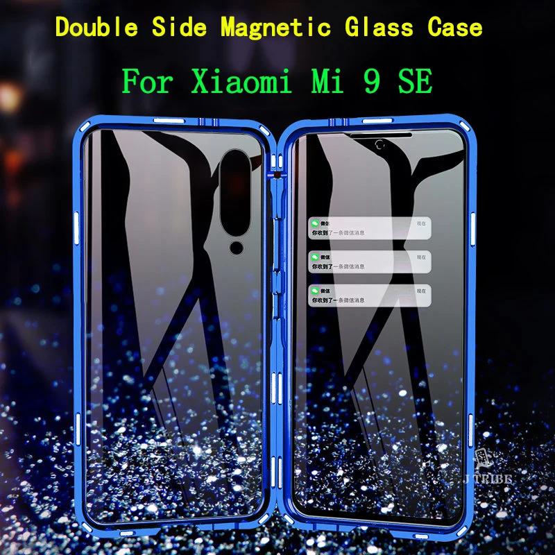 

Magnetic Adsorption Flip Phone Case For Xiaomi Mi 9 SE Metal Coque 360 Full Protector Cover Mi 9 Mi9 SE Double Side Glass Cases