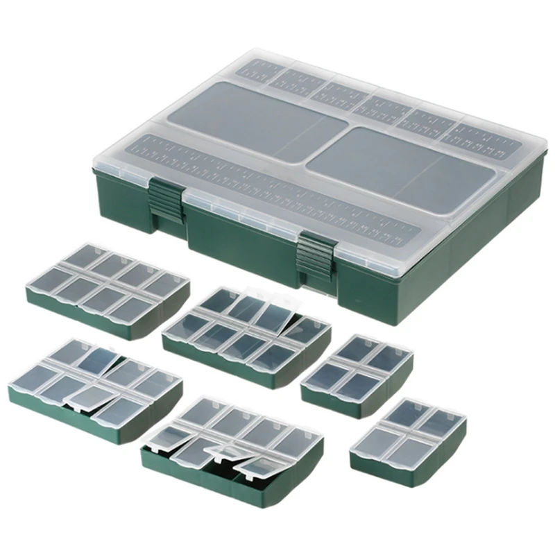 

Big Capacity Carp Fishing Tackle Box With Ruler Built- In 6 Separate Small Boxes Perfect For Athletics Leisure Fishing