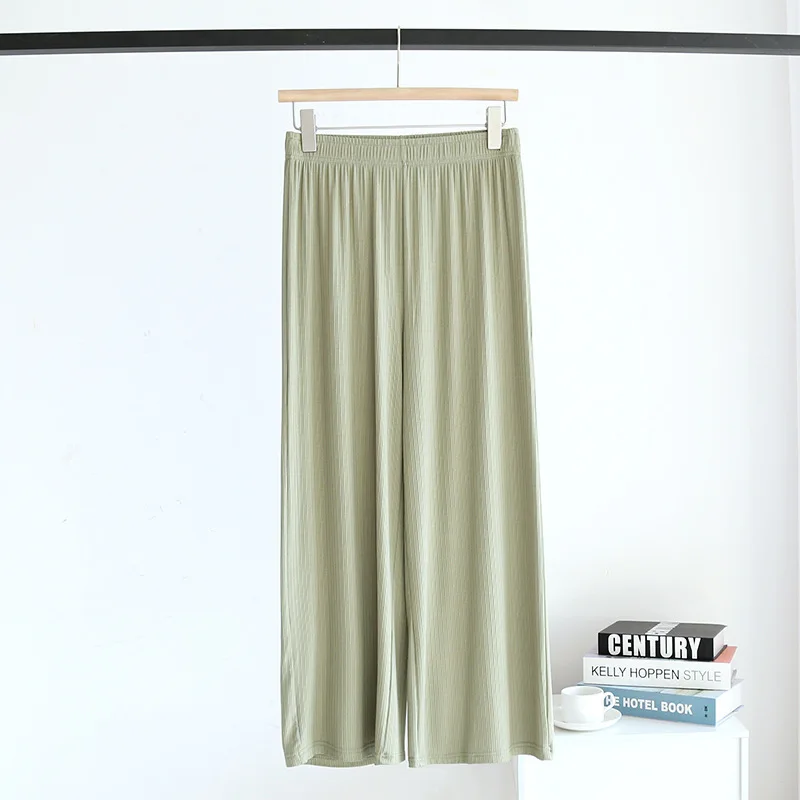 Women Short Sleeve T-Shirts Wide Leg Pants Half  Shorts Pair At Will Modal Jacquard homewear Summer Elastic Home Outing Clothes