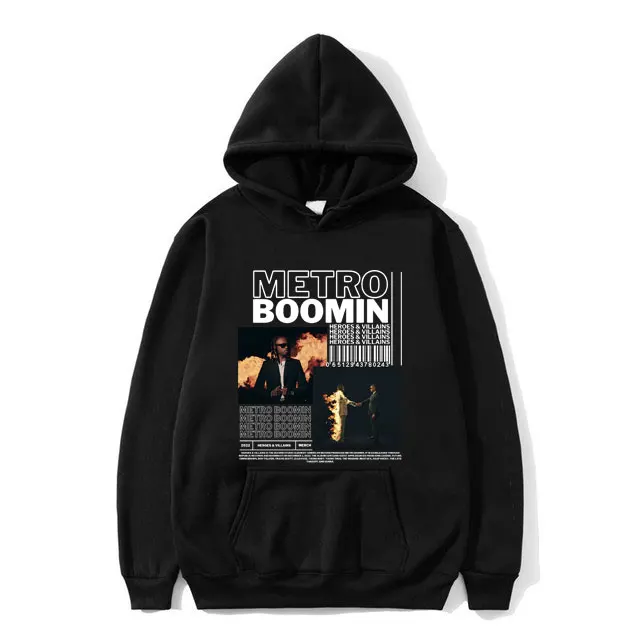 

Rapper Metro Boomin Heroes & Villains Music Album Print Hoodie Men Women Hip Hop Black Hoodies Unisex Fashion Hoody Sweatshirt