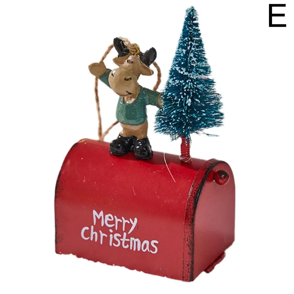 Металлический Железный Красный Почтовый Ящик Подвесной Орнамент Рождественская