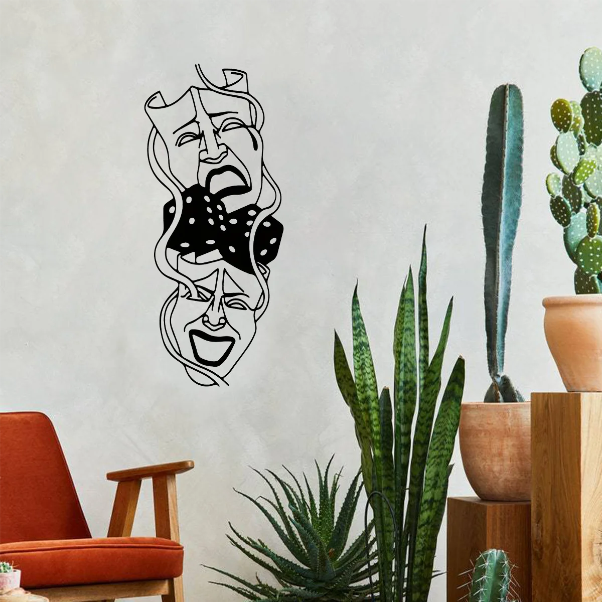 Очаровательная Металлическая Настенная Маска Комедии И Трагедии Для Домашнего