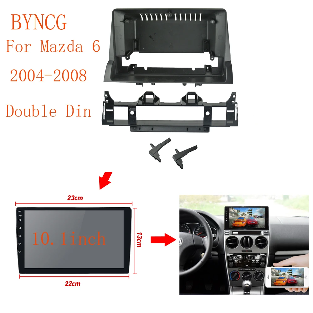 

9/10.1 Inch Car Fascia For MAZDA 6 2004-2008 Double Din Car dvd Frame Audio Adaptor Facia 1 / 2din Refitting Panel Dashboard kit