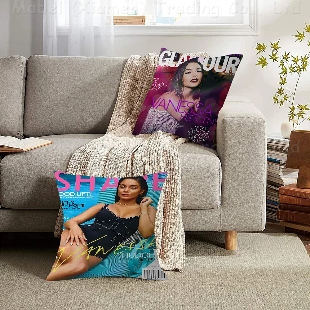 V-Vanessa H-Hudgens Decorative Room Aesthetics Pillow Case Home Decor Bedroom Sofa Bed Couch Cover 45x45